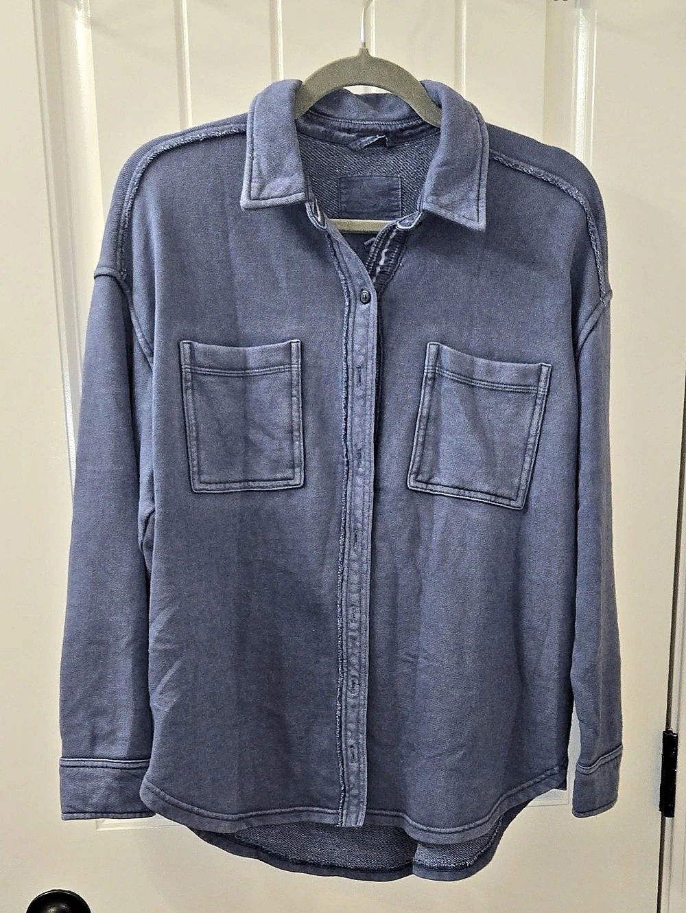 Aerie Blue Button-Down Shirt Size XXS